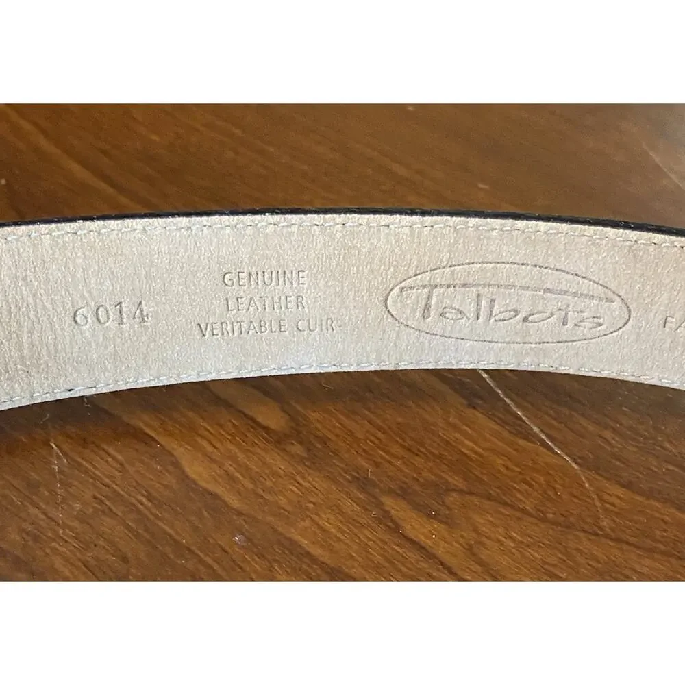 Women's Belts 2 Black Leather TALBOTS & HINGE 1" Thick for Trousers & Pant S / M - Picture 9 of 9